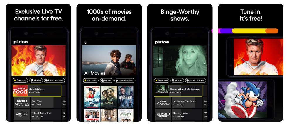 Apart from live streaming, Pluto TV also offers on-demand services ...